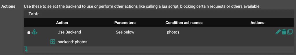 HAProxy shared frontend for regular backends actions.