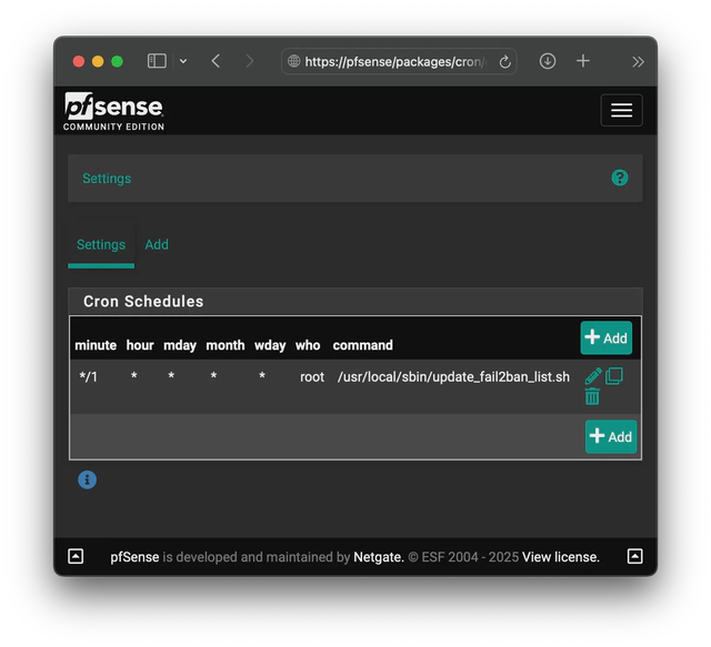 pfSense cron job to update alias list