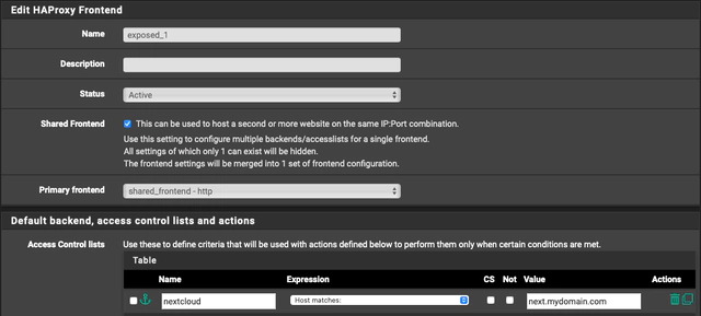 Creating a secondary frontend